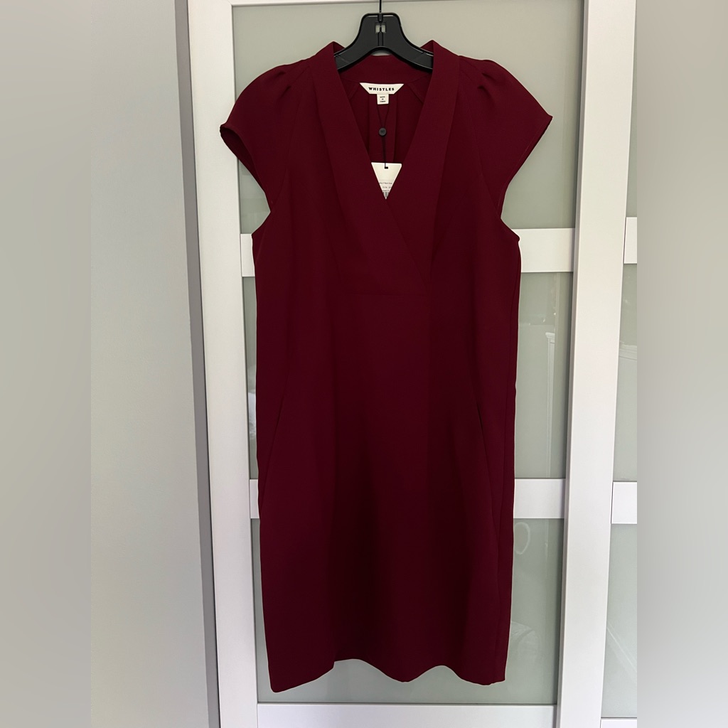 Whistles Burgundy Dress With Pockets Size 4